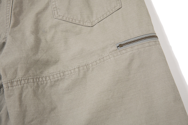 Yiaknis Wide-Leg Overalls with Zip Pockets - Grey Green, Light Beige