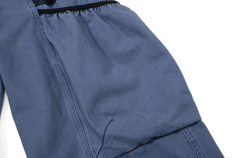 Yiaknis Wide-Leg Cargo Trousers with Mesh Pocket, Dark Grey and Blue – photo 36