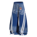 Yiaknis Zip-Up Hoodie and Sweatpants Set, Script Print, Blue and Black – photo 37