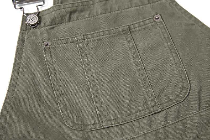 Yiaknis Curved-Leg Overalls with Button Sides - Beige, Army Green