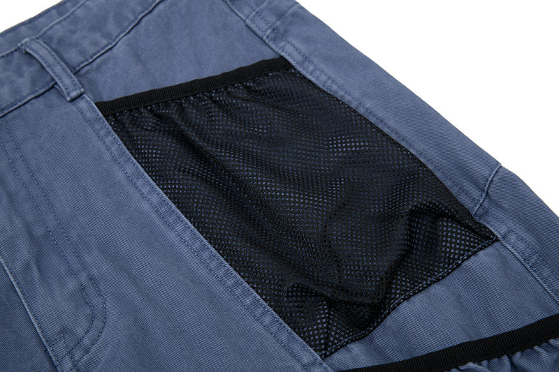 Yiaknis Wide-Leg Cargo Trousers with Mesh Pocket, Dark Grey and Blue – photo 37