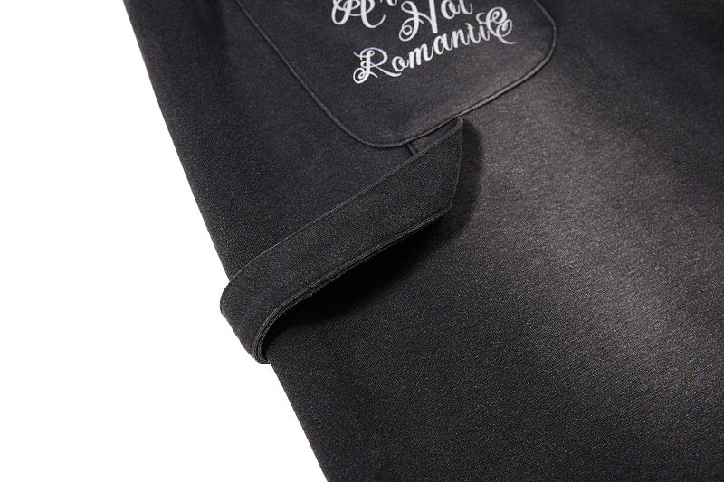 Yiaknis Wide-Leg Sweatpants, Letter Print, Light Purple and Black