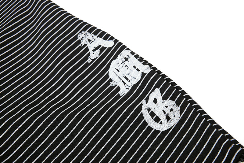 Yiaknis Striped Wide-Leg Trousers, Letter Print, Black and White Stripes – photo 37