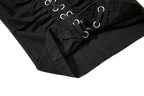 Yiaknis Wide-Leg Cropped Cargo Trousers, Lace-Up Legs, Off White and Black – photo 38