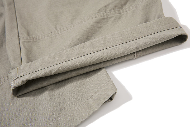 Yiaknis Wide-Leg Overalls with Zip Pockets - Grey Green, Light Beige