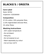 Yiaknis Flared Trousers with Washed Finish, Black and Light Grey – care label