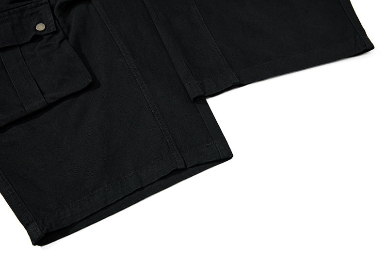 Yiaknis Wide-Leg Cargo Trousers, Snap Pockets, Dark Green and Black – photo 39