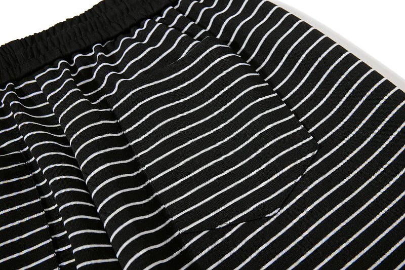 Yiaknis Striped Wide-Leg Trousers, Letter Print, Black and White Stripes – photo 39