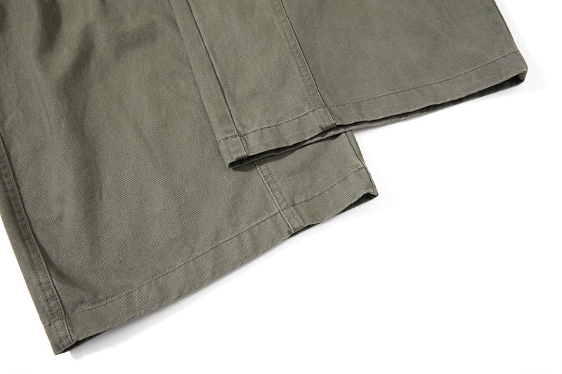 Yiaknis Curved-Leg Overalls with Button Sides - Beige, Army Green