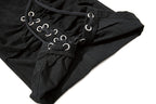 Yiaknis Wide-Leg Cropped Cargo Trousers, Lace-Up Legs, Off White and Black – photo 39