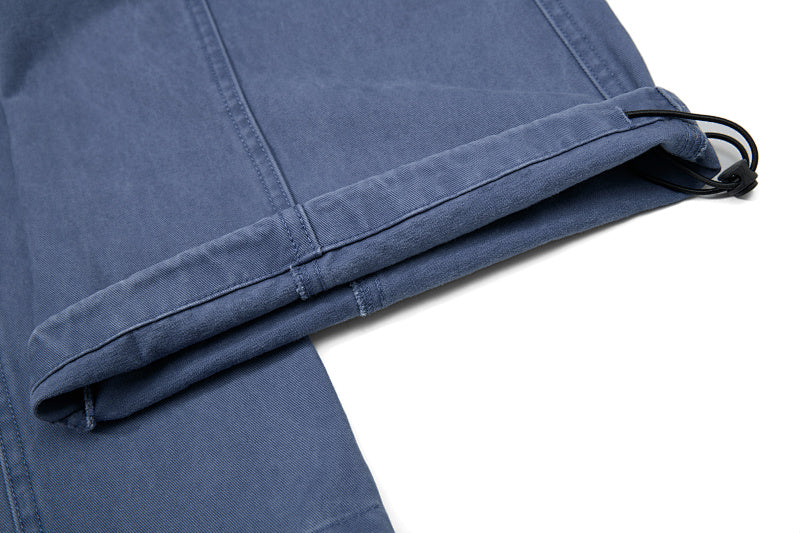 Yiaknis Wide-Leg Cargo Trousers with Mesh Pocket, Dark Grey and Blue – photo 40