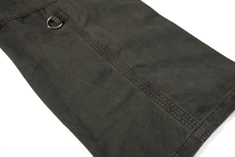 Yiaknis Wide-Leg Cargo Trousers, D-Ring Pockets, Black and Dark Green – photo 40