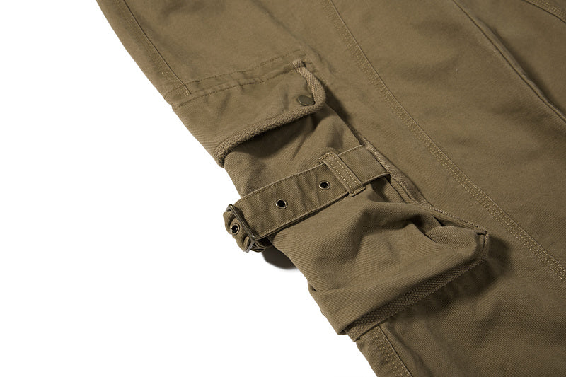 Yiaknis Wide-Leg Cargo Trousers, Pocket Straps, Dark Green and Khaki – photo 41