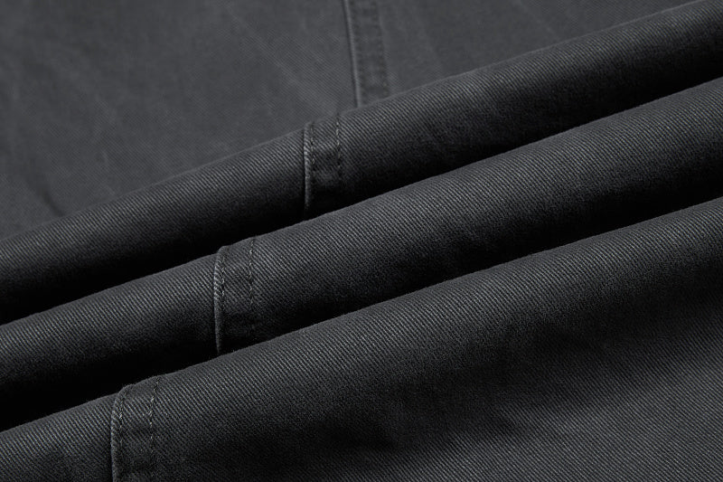 Yiaknis Khaki and Dark Grey Wide-Leg Cargo Trousers with Back Flap Pockets – photo 42