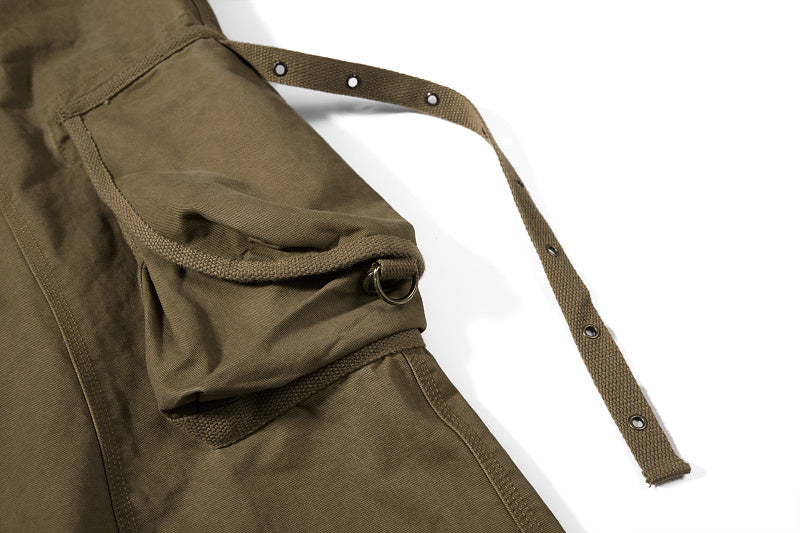 Yiaknis Wide-Leg Cargo Trousers, Pocket Straps, Dark Green and Khaki – photo 42