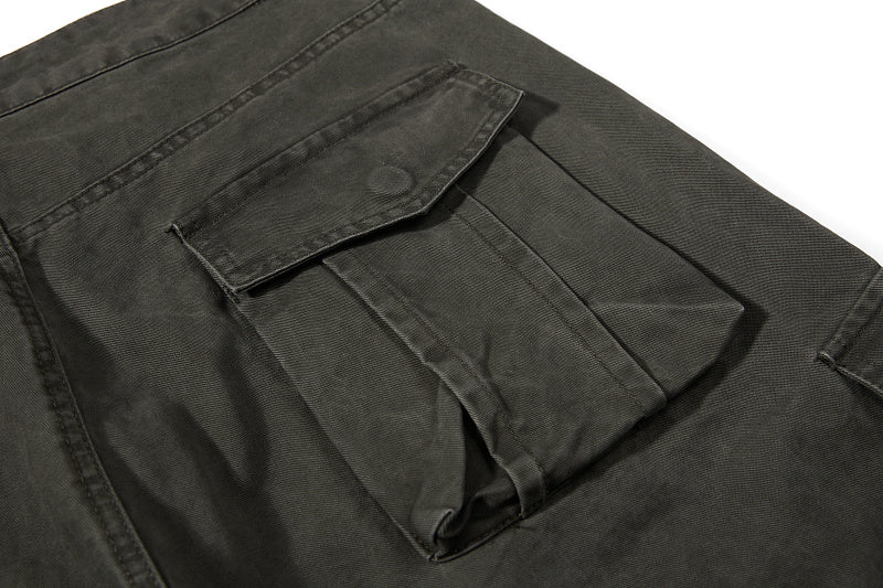 Yiaknis Wide-Leg Cargo Trousers, D-Ring Pockets, Black and Dark Green – photo 42