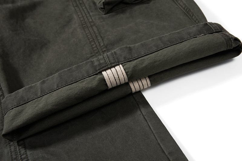 Yiaknis Wide-Leg Cargo Trousers, D-Ring Pockets, Black and Dark Green – photo 43