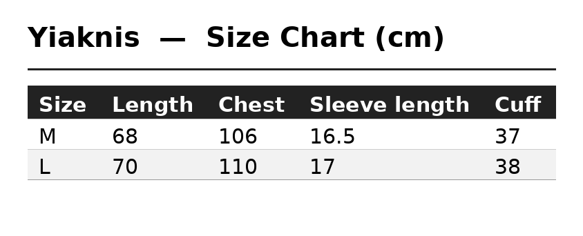 Yiaknis Women's T-Shirt, Large Studded Cross Print, Black and White – size chart