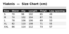 Yiaknis Wide-Leg Cargo Trousers, Thigh Pocket, Dark Green and Navy – size chart