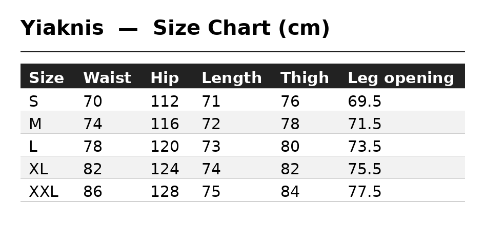 Yiaknis Wide-Leg Grey and Black Pleated Capri Pants – size chart