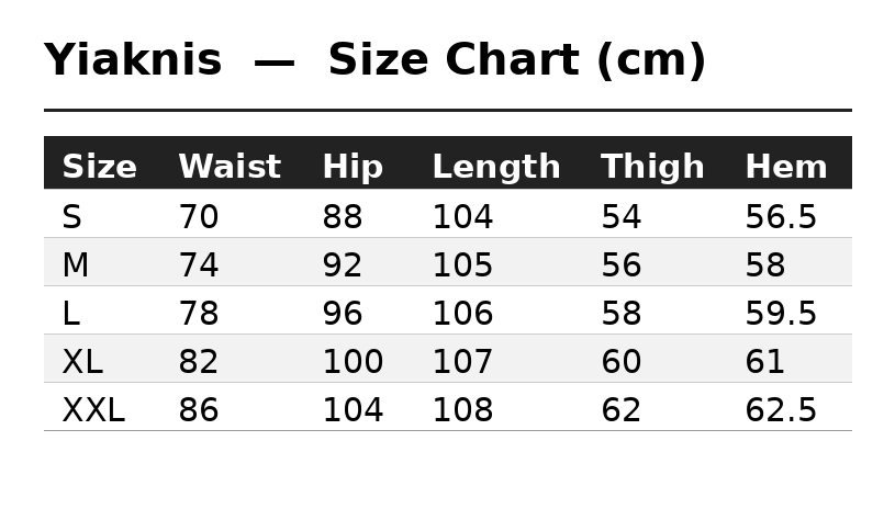 Yiaknis Flared Trousers with Round Button Detail, Black – size chart