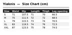 Yiaknis Light Blue Wide-Leg Denim Cargo Capri Pants – size chart