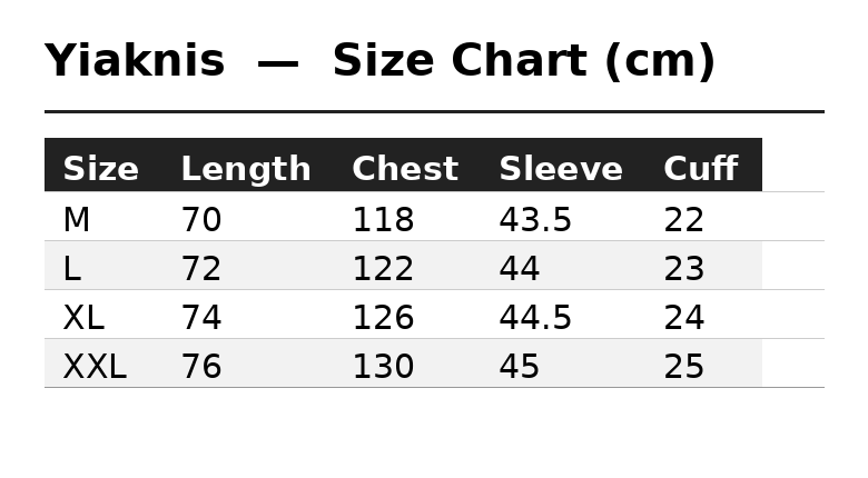 Yiaknis Men's White Short-Sleeve Top with Striped Texture and 08 Print – size chart