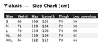 Yiaknis Baggy Wide-Leg Trousers, Drawstring Waist, Khaki and Dark Grey – size chart