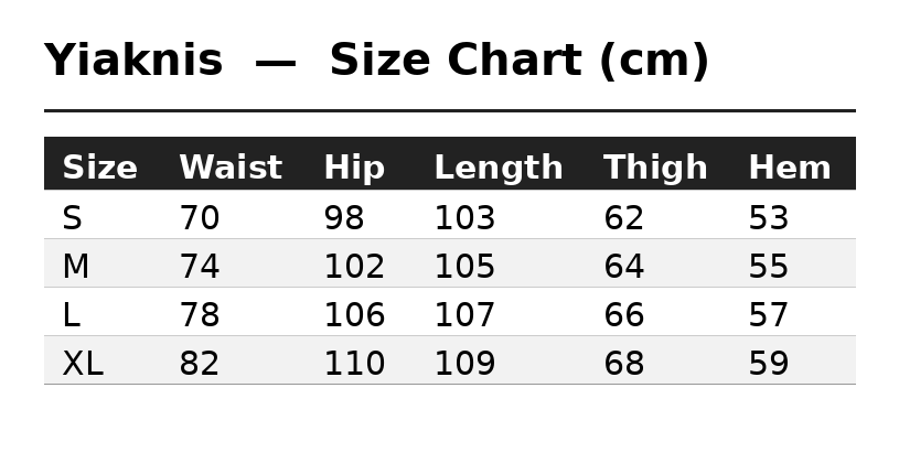 Yiaknis Dark Grey and Khaki Wide-Leg Cargo Trousers – size chart