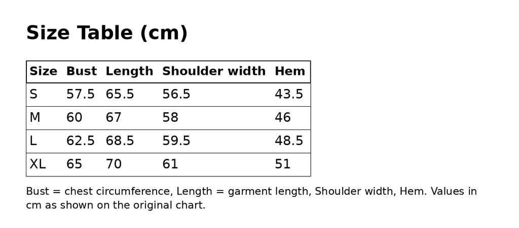 English product information card