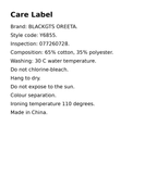 Yiaknis Wide-Leg Trousers, Script Letter, Black and Orange – english product label card