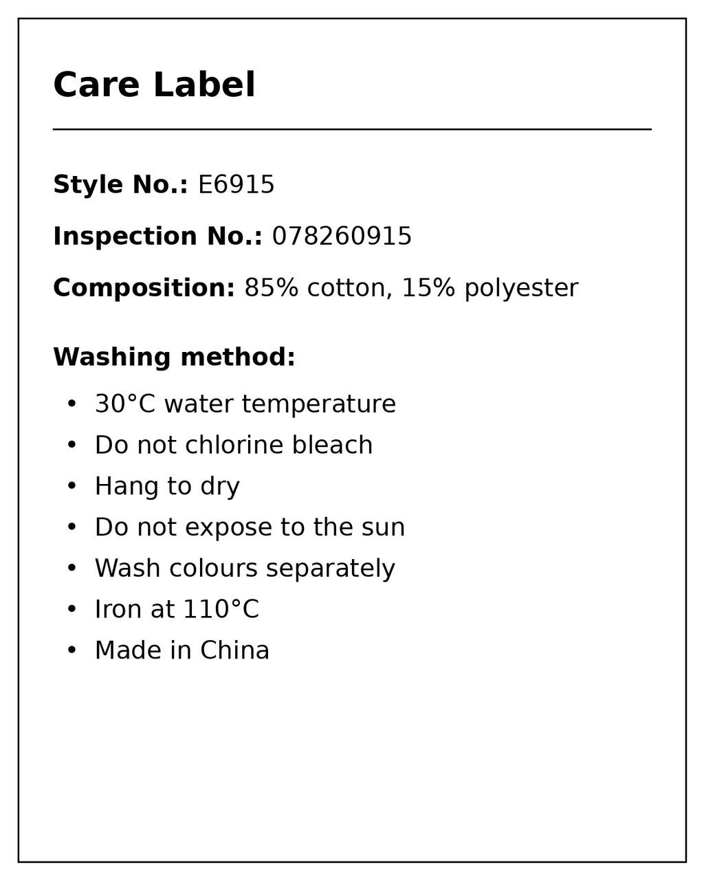 Care label