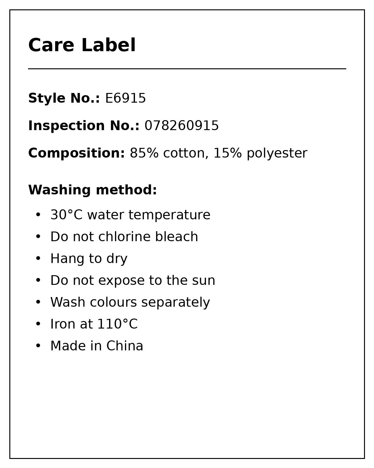 Care label