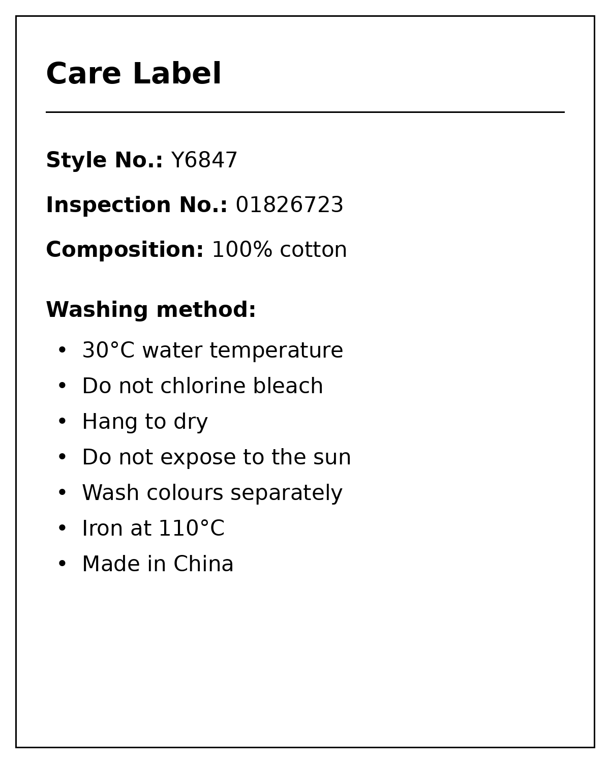 Care label