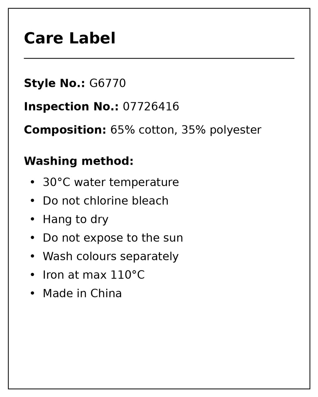 Care label
