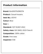 Yiaknis Wide-Leg Cropped Cargo Trousers, Mesh Panel, Blue and Grey – product information card