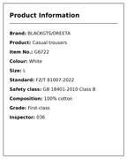 Yiaknis Wide-Leg Cropped Denim Trousers, Front Patch Pockets, White – product information card
